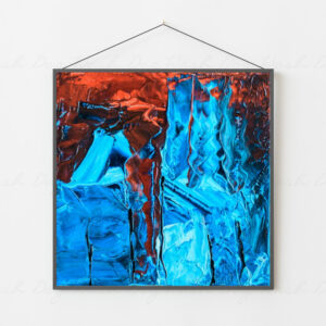 Crimson & Ice Abstract